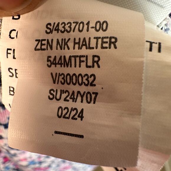 Gap Dress Large Floral Midi Length Sleeveless Split Neck Lined Classic Sundress - Picture 10 of 11